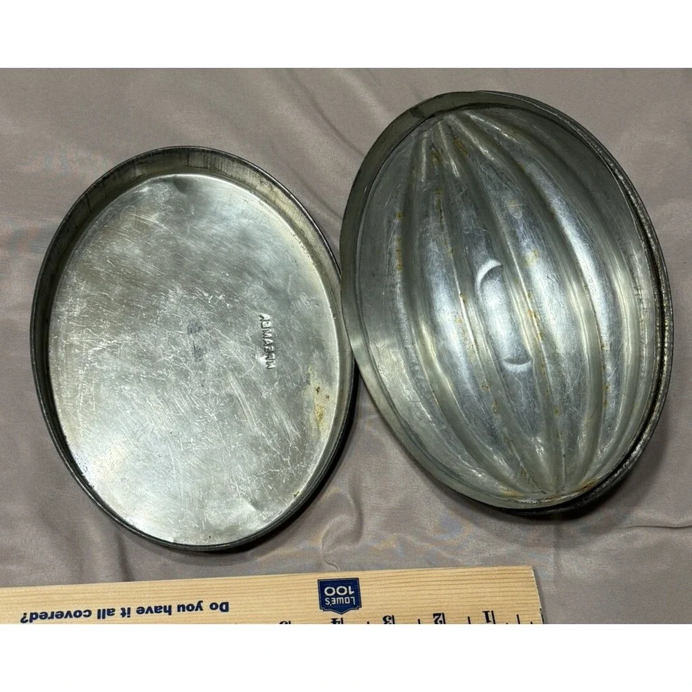 Vingate Antique German August‎ Kreamer Tin Metal Cake Pan Jello mold 1930's